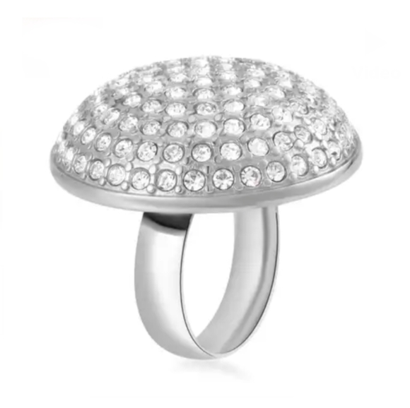 Crystal dome ring in stainless steel, Sz.7 - Picture 3 of 3